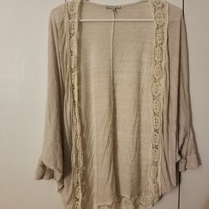 Tan and Lace Cardigan